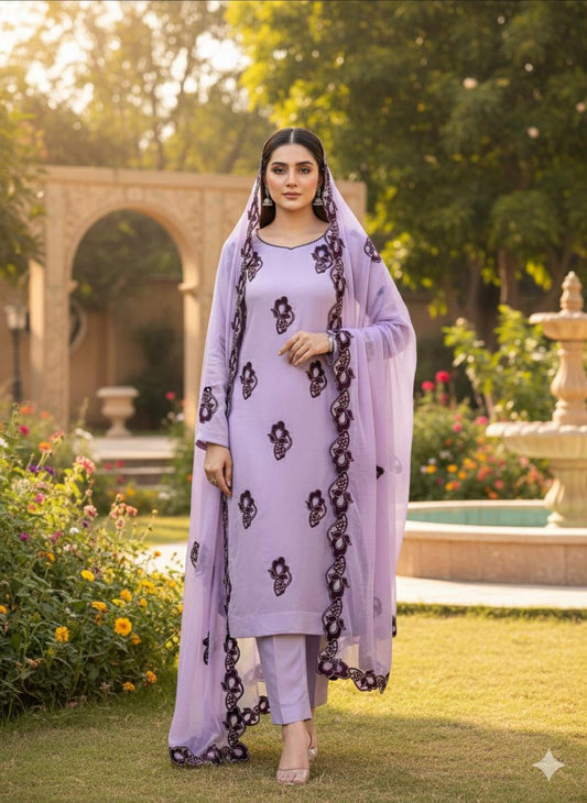 Chiffon Velvet Applic